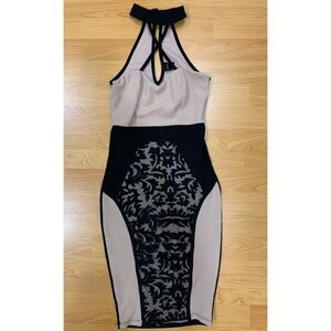 Halter choker bodycon midi dress